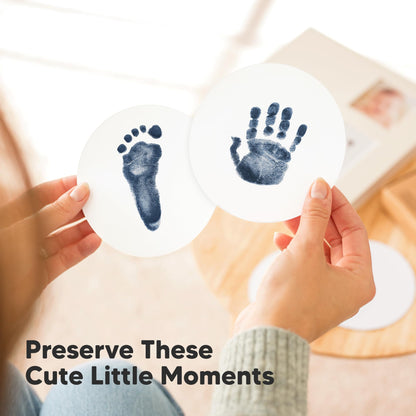 4pk Inkless Baby Hand and Footprint Kit, Mess Free Ink Pads (Jet Black, R)