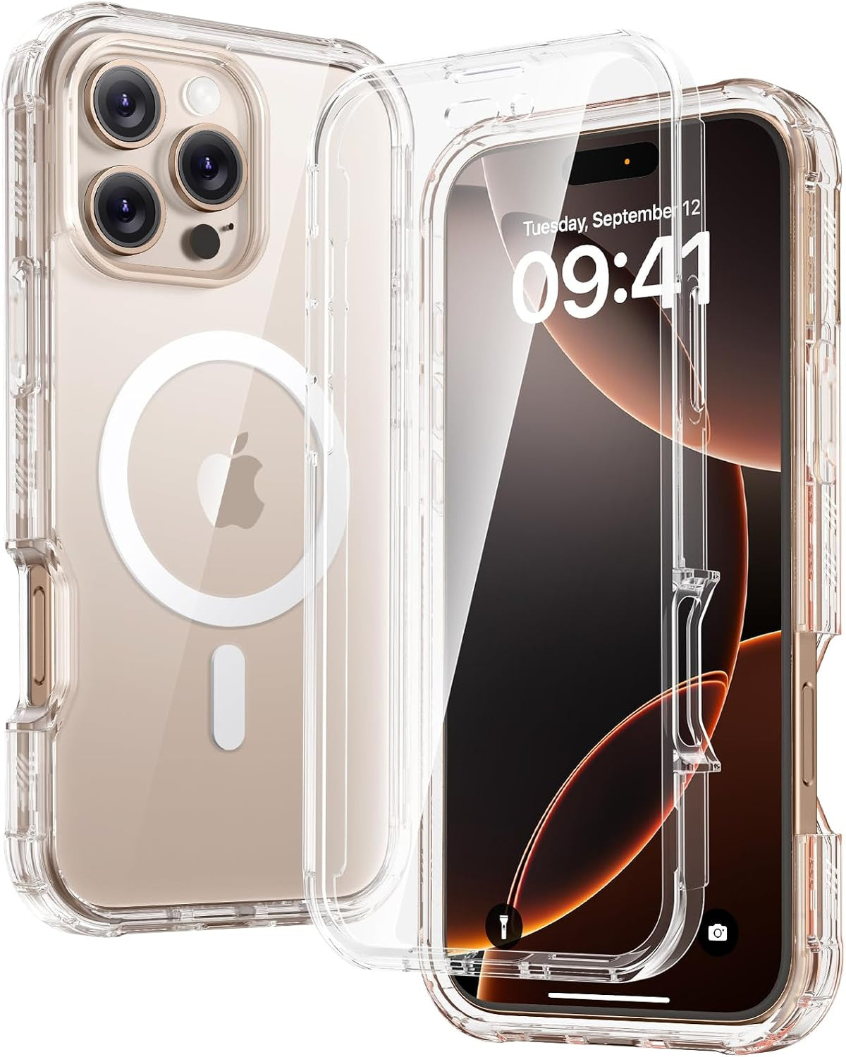 Diaclara Designed for iPhone 15 Plus Case 6.7 Inch, Full-Body Clear Bumper Cases w/Built-in Screen Protector, 360 Protective Rugged Case + Glass Camera Lens Protector,Mint Green