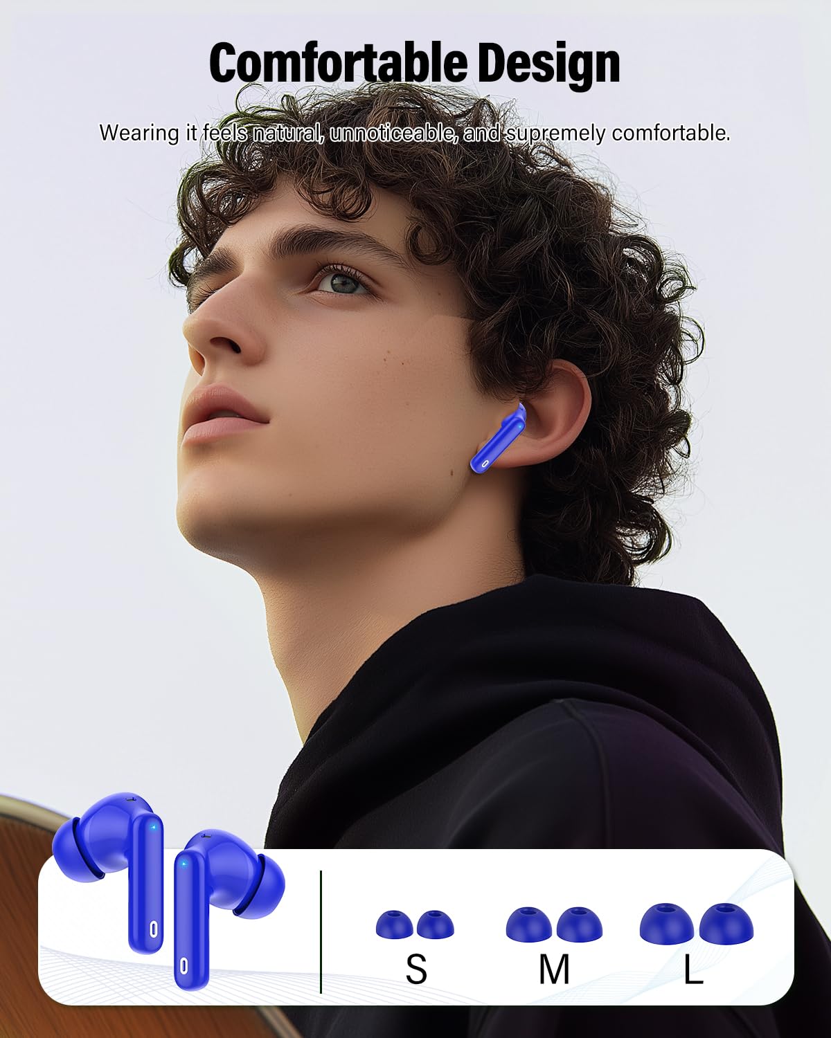 Wireless Earbuds, Bluetooth 5.4 Headphones Bass Stereo/Clear Call,Rose Gold