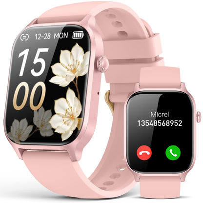 Smart Watch for Men Women- Answer/Make Call, 2024 IP68 Waterproof Fitness Tracker Watch with Sleep Step Counter Activity Smartwatch for Samsung Android iPhone iOS (Black-Blue, 1.83)