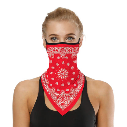 YAYOUREL Neck Gaiter Face Mask Bandanas for Men Women UV Face Scarf Cover Ear Loop Hole Facemask for Fishing Running Cycling