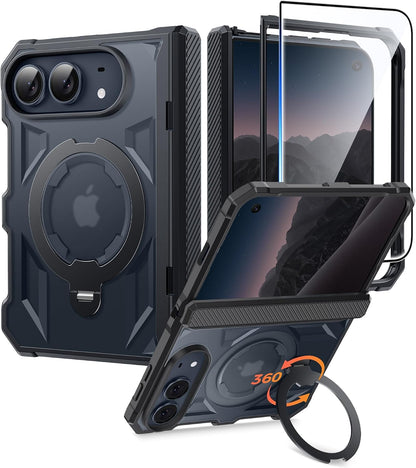 FNTCASE for iPhone 17 Case with 360 Spin Magnetic Stand