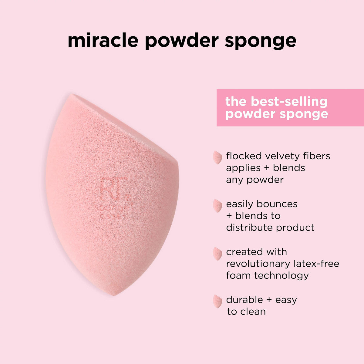 Real Techniques Mini Miracle Complexion Sponge for Makeup, 4 Count