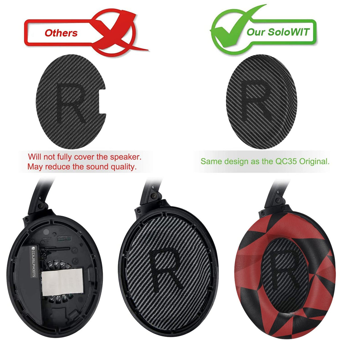 Earpads for Bose QC35 & QC35 ii - Black