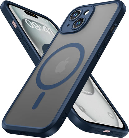 ImpactStrong Magnetic Guard Designed for iPhone 17 Air Case [Camera Protection] [Military Grade Drop Tested] [Compatible with MagSafe] Slim Translucent Matte Phone Case (6.6") - Navy Blue