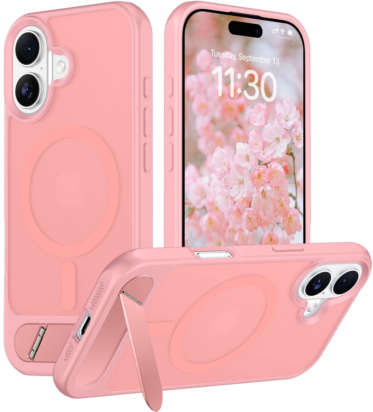Temdan Magnetic Compatible with iPhone 16 Pro Max Case, [Built-in Invisible Kickstand][Compatible with MagSafe] [Military Grade Shockproof] Slim Translucent Matte Phone Case for iPhone 16 Pro Max 6.9"
