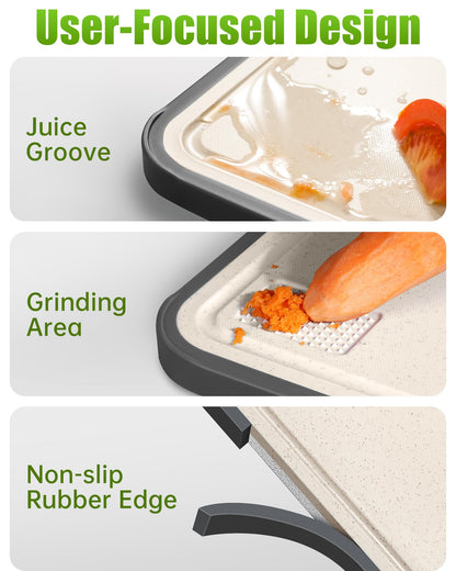 Titanium Cutting Board for Kitchen 16" x 11", 2-in-1 Cutting Mat