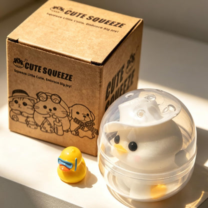 2-Pack Handmade Duck Chick Squishy Toys, Cute Stress Relief Squeeze Toys
