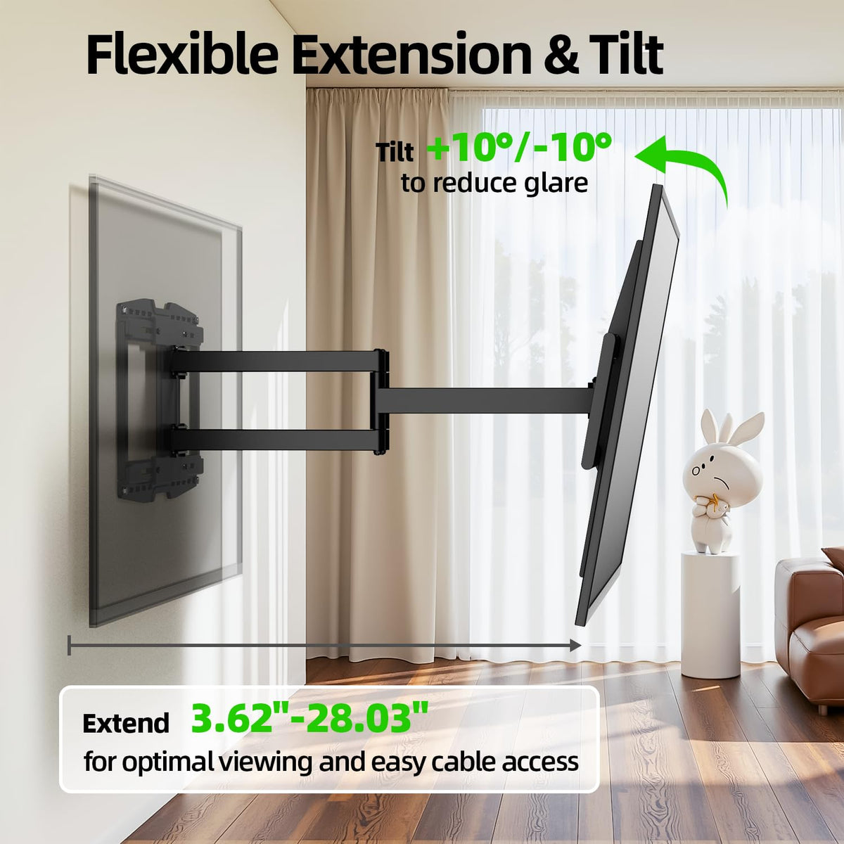 USX Mount Full Motion TV Wall Mount for 42-90 inch TV Holds up to 132lbs