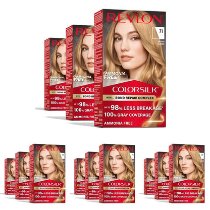Revlon ColorSilk with Bond Repair Hair Color, 51 Light Brown, 3pk