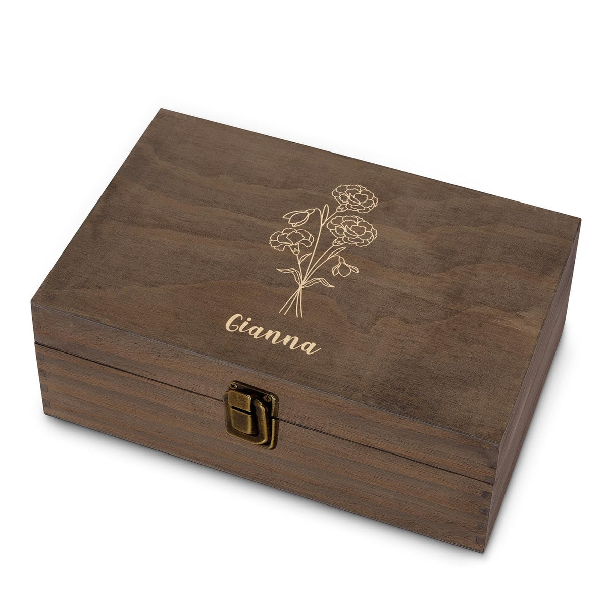 Personalized Wooden Keepsake Box, Custom Engraved Memory Box with Lid