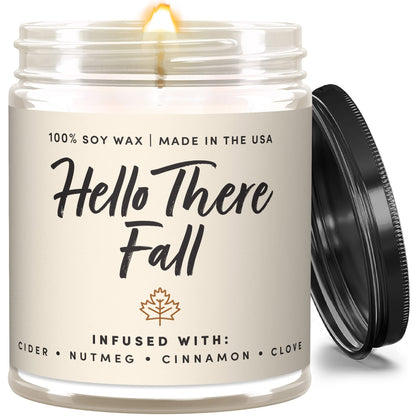 Wax & Wit Fall Candles for Home Scented – Apple, Cinnamon, Clove, Orange – Perfect Home Décor Gifts for Autumn, Holiday, Christmas, Winter - 9oz, Soy Wax, 50 Hour Burn