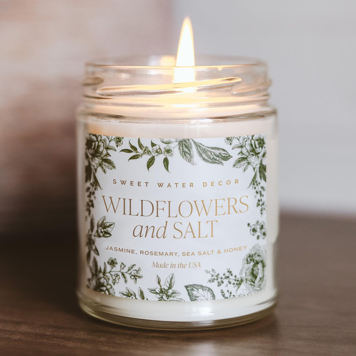 Sweet Water Decor Cashmere & Vanilla Soy Wax Candle, 9oz Clear Glass Jar