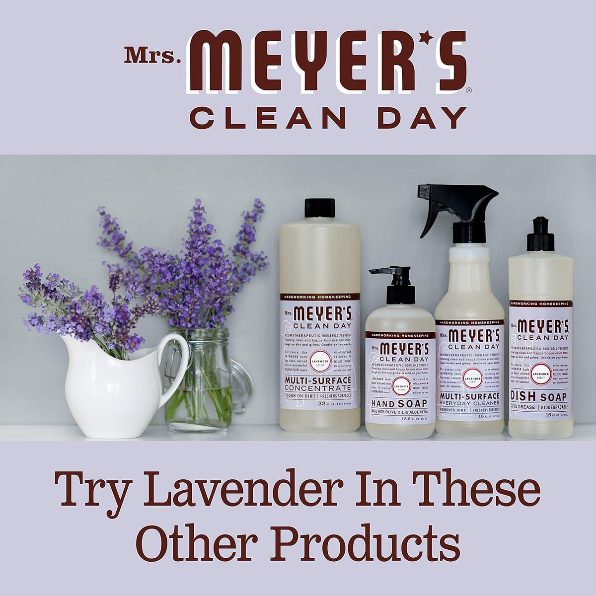 MRS. MEYER'S CLEAN DAY Hand Soap Refill, Lemon Verbena Scent, 33 Fl Oz Bottle