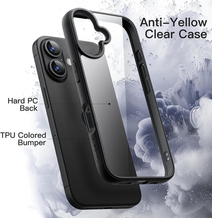 JETech Case for iPhone 16, Anti-Yellowing, Clear