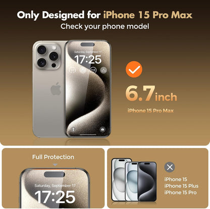 UNBREAKcable Privacy Screen Protector for iPhone 15, Full Coverage