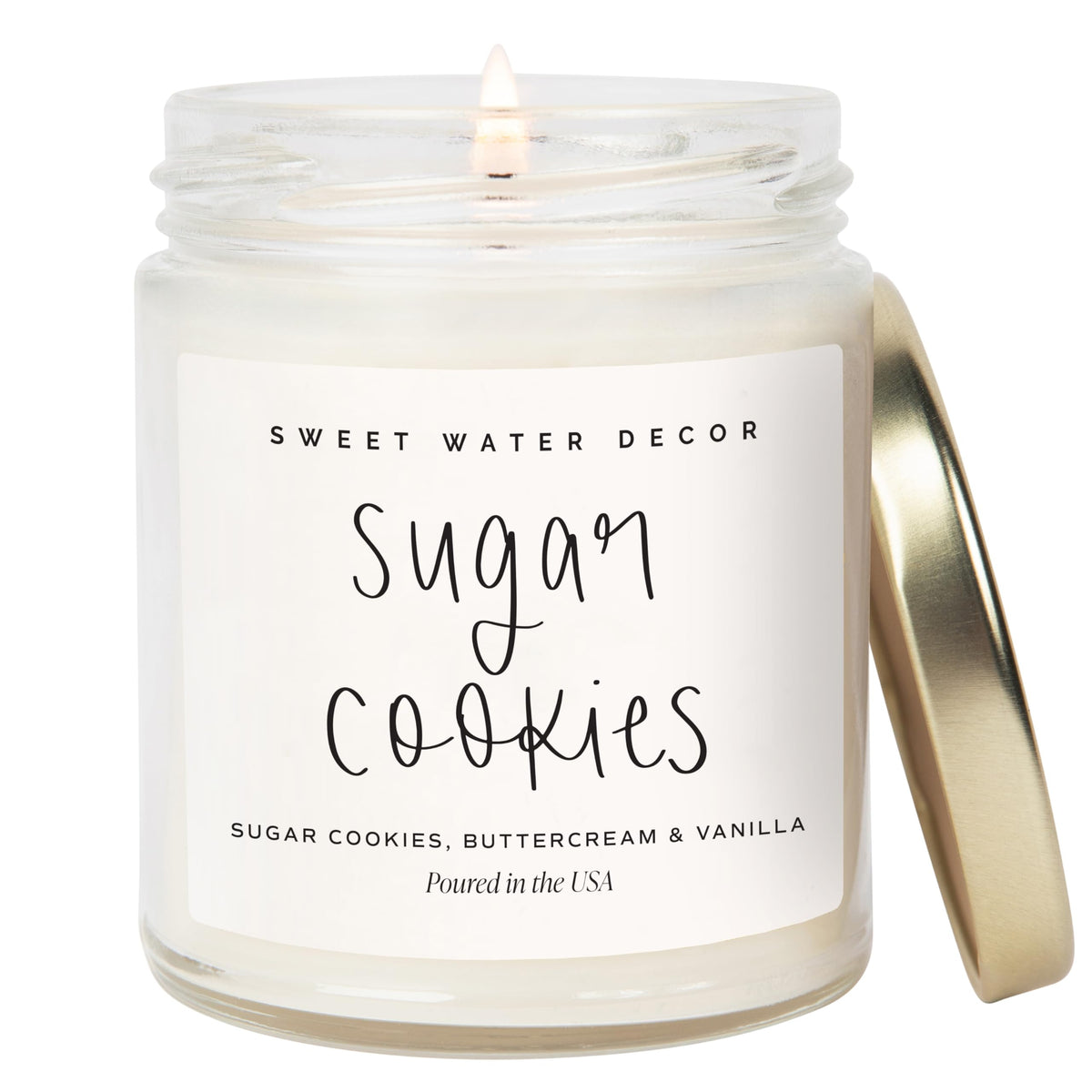Sweet Water Decor Christmas Candle Gift, Holiday Scented 9oz Clear Jar