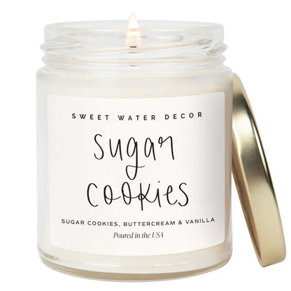 Sweet Water Decor Christmas Candle Gift, Holiday Scented 9oz Clear Jar