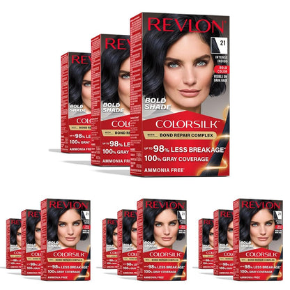 Revlon ColorSilk with Bond Repair Hair Color, 51 Light Brown, 3pk