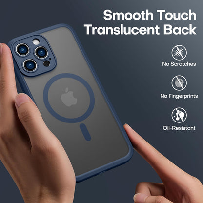ImpactStrong Magnetic Guard Designed for iPhone 17 Air Case [Camera Protection] [Military Grade Drop Tested] [Compatible with MagSafe] Slim Translucent Matte Phone Case (6.6") - Navy Blue