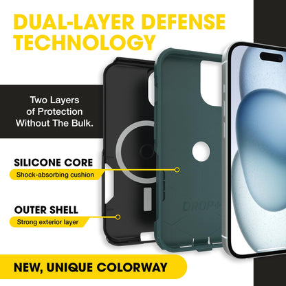 OtterBox iPhone 17e, 16e, 15, 14, & 13 Commuter Series Case - Black, Slim & Tough, Pocket-Friendly, with Port Protection - Thin & Protective iPhone Case, Dual-Layer, Impact Absorbing iPhone Case