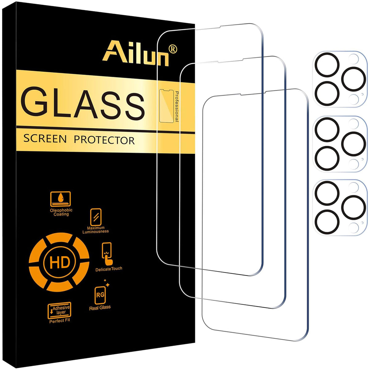 Ailun Screen Protector + Camera Lens Protector for iPhone 16 Pro Max