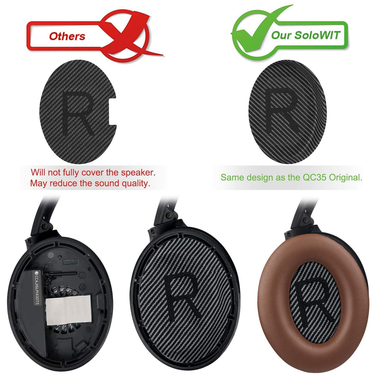 Earpads for Bose QC35 & QC35 ii - Black