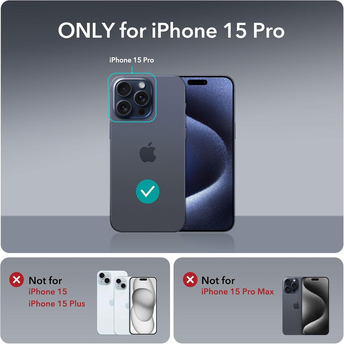 ESR Classic Hybrid for iPhone 15 Pro Max Case, Clear