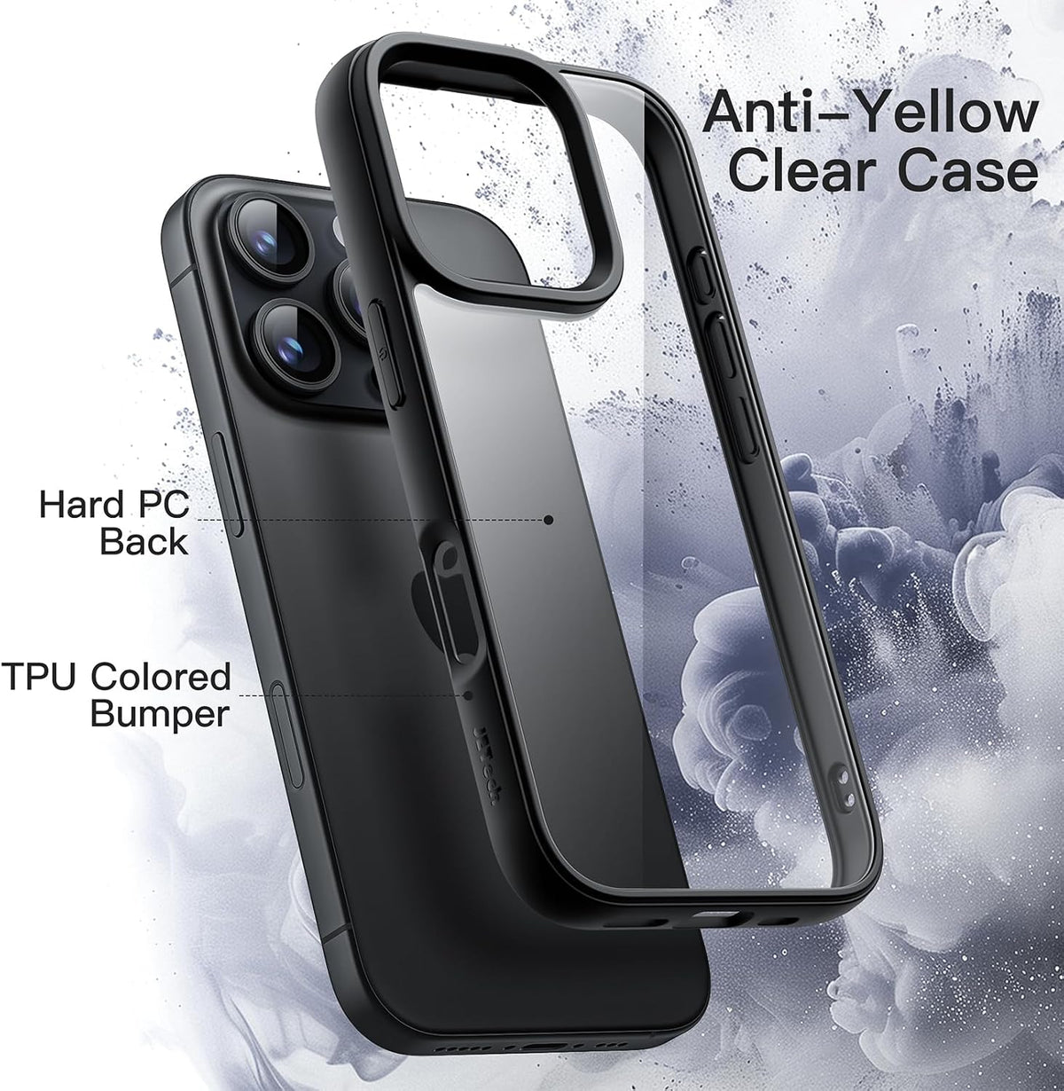 JETech Case for iPhone 16, Anti-Yellowing, Clear