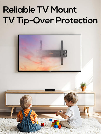 55 65 75 85 inch Tilting TV Wall Mount for 32-90 '' TVs, Low Profile TV Mount Bracket, Safe Lock & Quick Release,Max VESA 600x400mm, 24 inch Studs,132 lbs, Fit Most 55+ 75+ 85+ 86 TVs