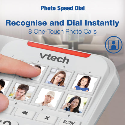 Vtech SA3100 Corded Senior Phone for Elderly with High-Contrast Large Buttons,Multilingual Talking Digits,Visual Ringer,Speed Dial,Speakerphone,No AC Power,Earpiece and Speakerphone Volume Control