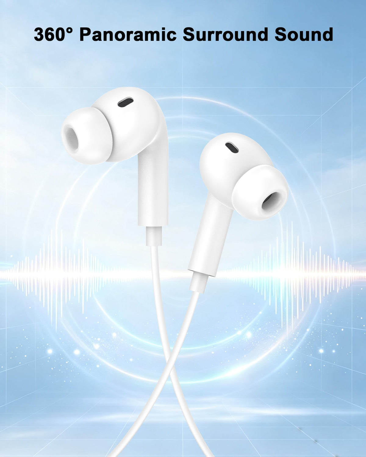 2 Pack Apple MFi Certified Wired Earbuds for iPhone, Lightning Headphones