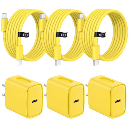 iPhone 18 17 16 15 Charger Fast Charging 3 Pack USB C Charger Block
