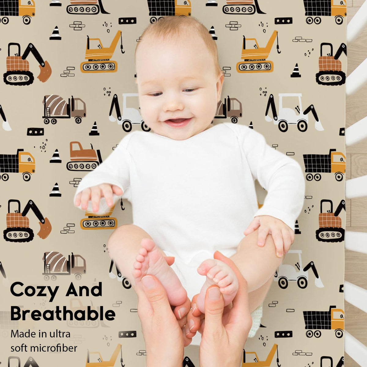 Yoofoss 2-Pack Baby Crib Sheets for Boys Girls 52x28 (Green+Leaf)