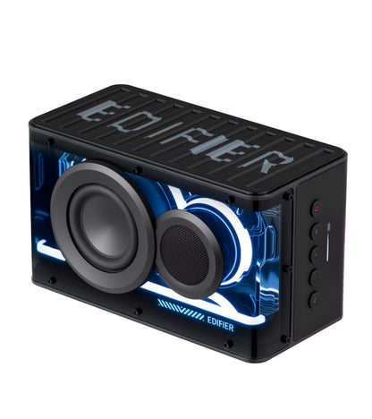 Edifier QD25 Bluetooth Speaker | Portable Desktop Audio, 25W (RMS) Dynamic Sound, Hi-Res Audio, Splendid Light Effects, 15H Playtime, Bluetooth 6.0, Wireless Stereo Pairing, White