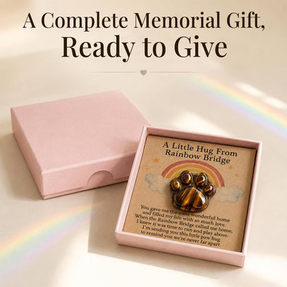 Dog Memorial Gifts for Loss of Dog, Rose Quartz Paw & Memorial Bracelet