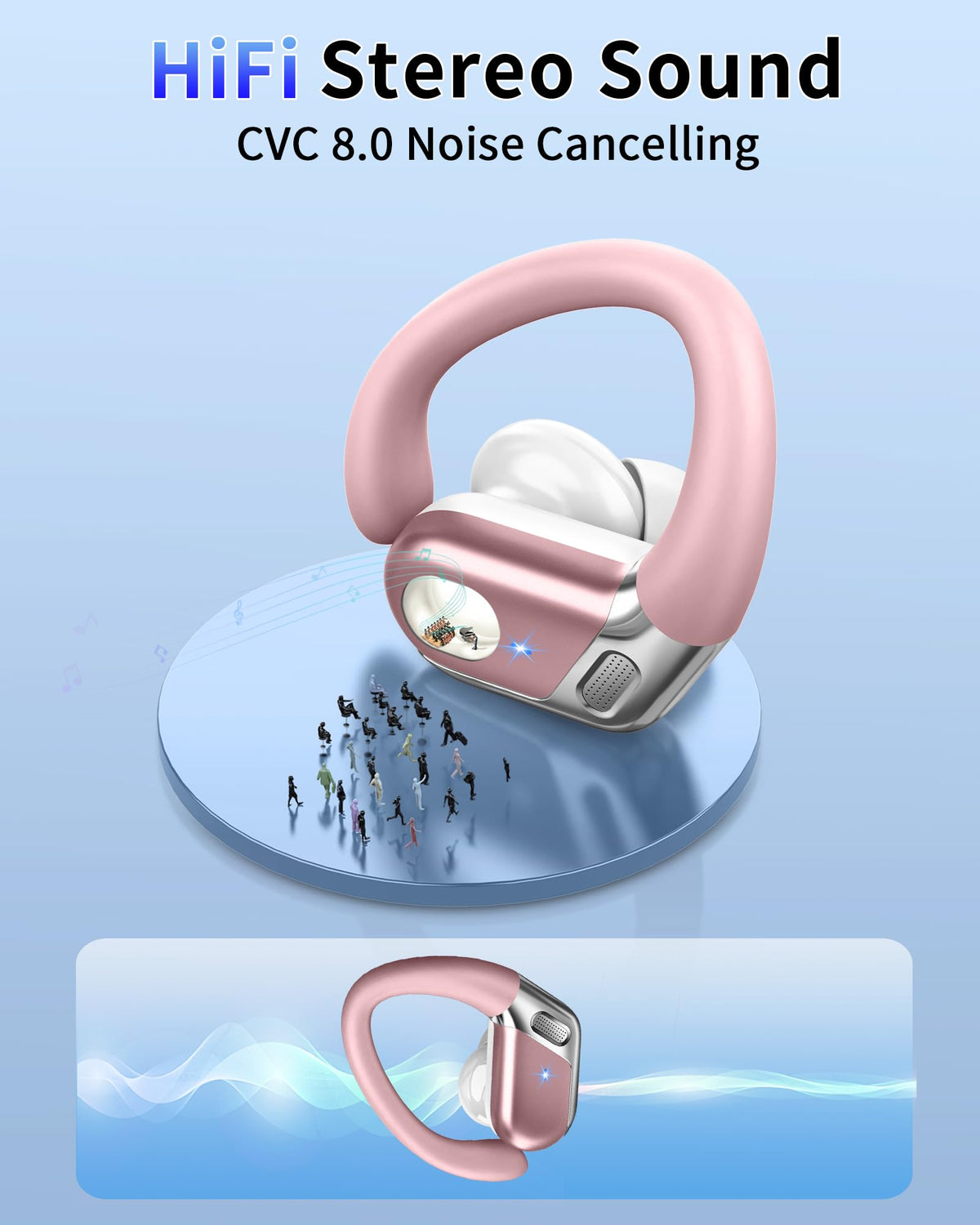 Wireless Earbuds Sports, 75Hrs Bluetooth 5.4 Headphones, Bass Hi-Fi Stereo