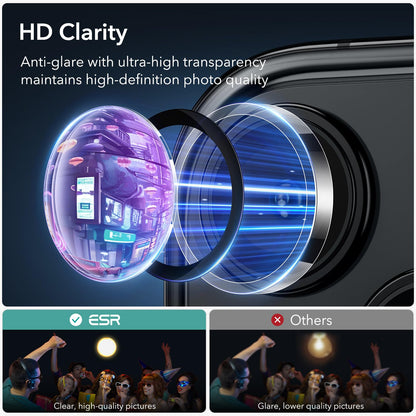 ESR for iPhone 17 Pro Max/17 Pro Camera Lens Protector, 1 Pack, Black