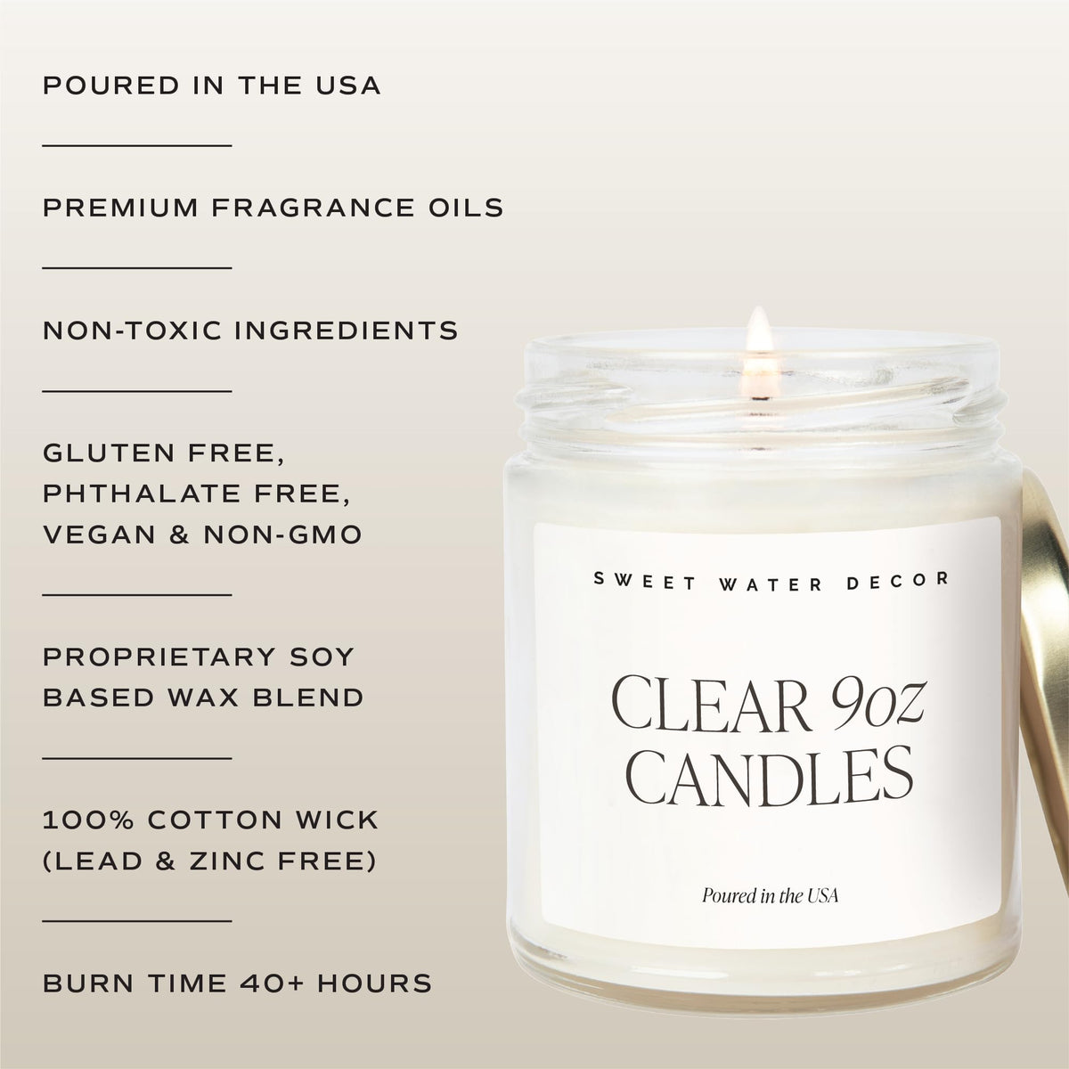 Sweet Water Decor Cinnamon Roll Candle, 9oz Clear Jar, Fall Scent