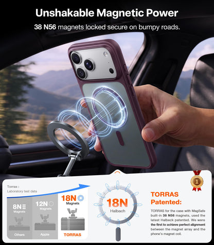 TORRAS Stronger Magnetic & Shockproof for iPhone 18 Pro Max Case Burgundy