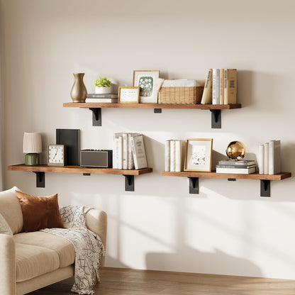 HOOBRO Floating Shelves for Wall, 15.7" Wall Mounted Shelves Set of 2