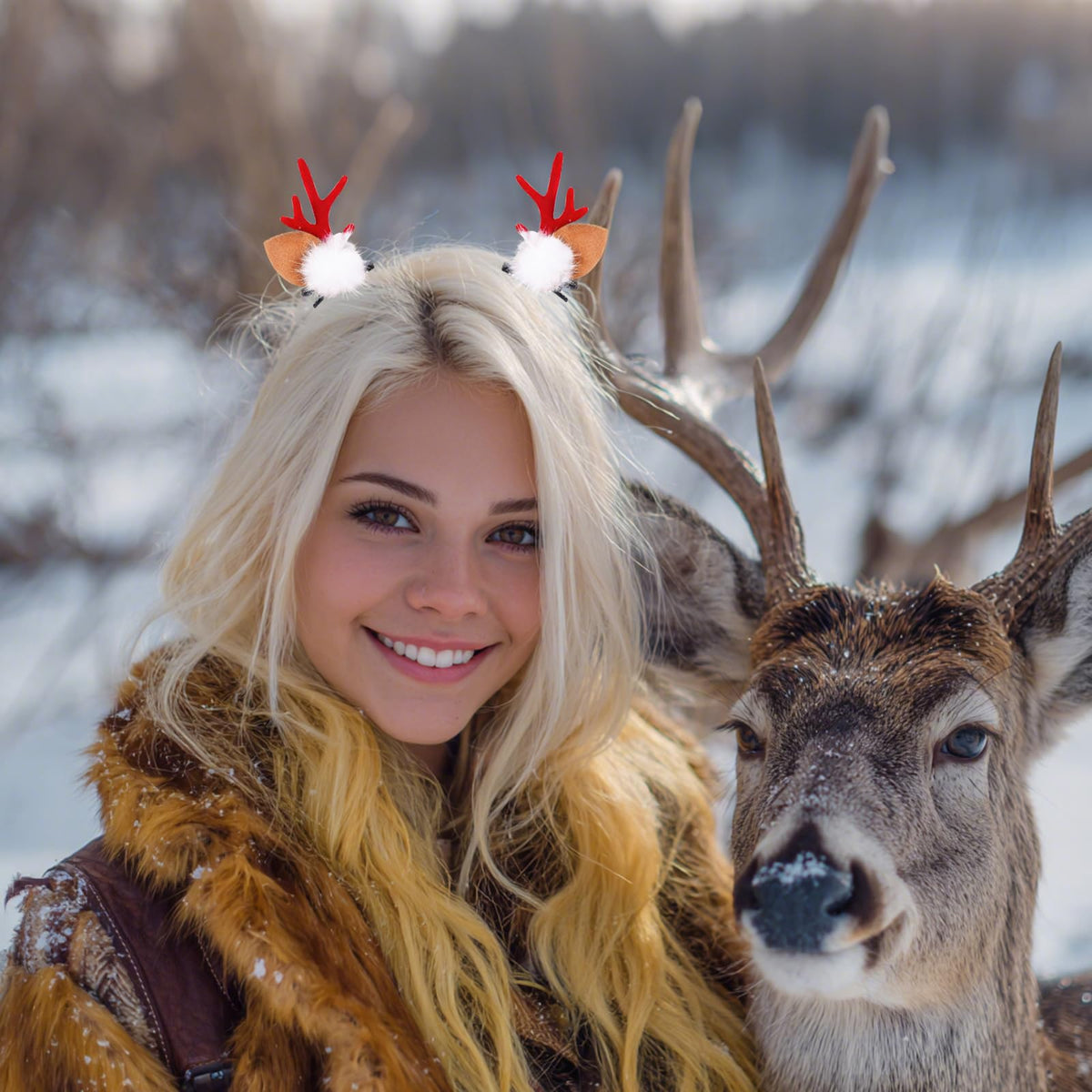 Small Deer Ears Antler Headbands Reindeer Antlers Headband Hair Accessories