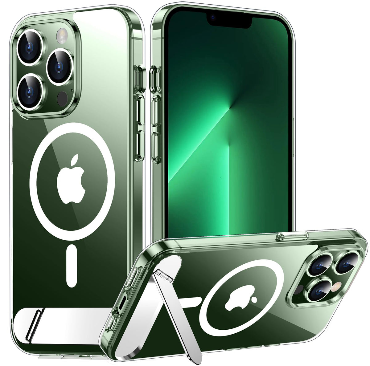 Temdan Magnetic Compatible with iPhone 16 Pro Max Case, [Built-in Invisible Kickstand][Compatible with MagSafe] [Military Grade Shockproof] Slim Translucent Matte Phone Case for iPhone 16 Pro Max 6.9"