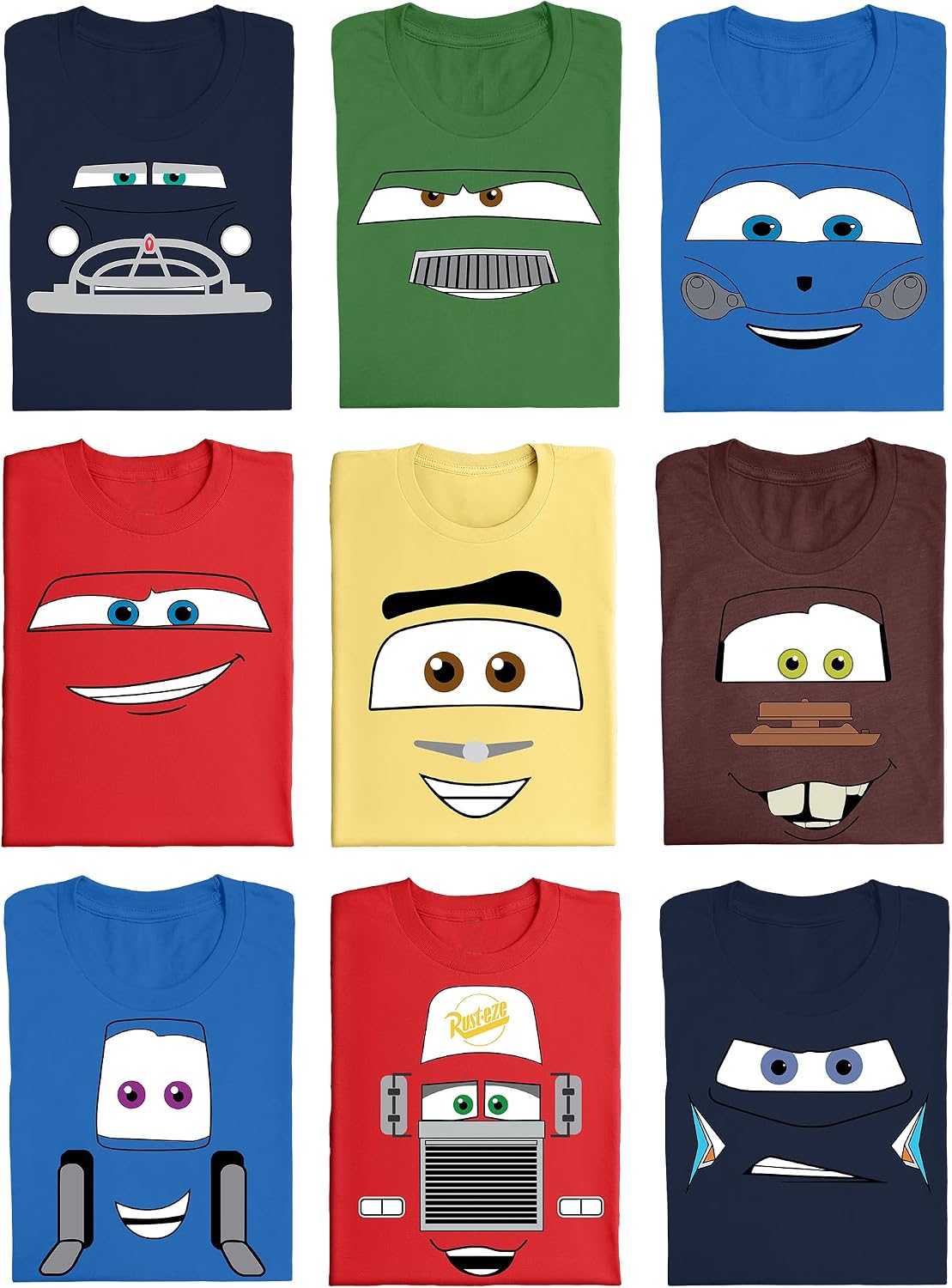 Custom Car Face Shirts for Halloween Funny Family Matching Shirts