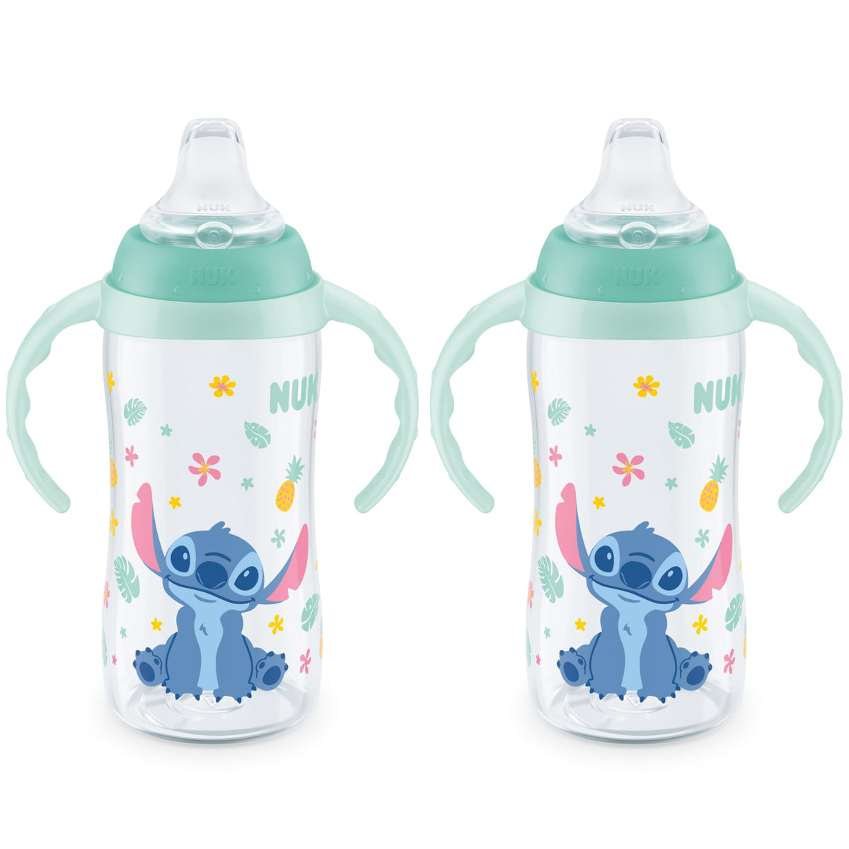 NUK Learner Cup, Ms. Rachel, 10 oz, 8+ Months, 2 pack – Soft Spout, Easy-Grip Handles, BPA Free, Spill Proof Transition Sippy Cup