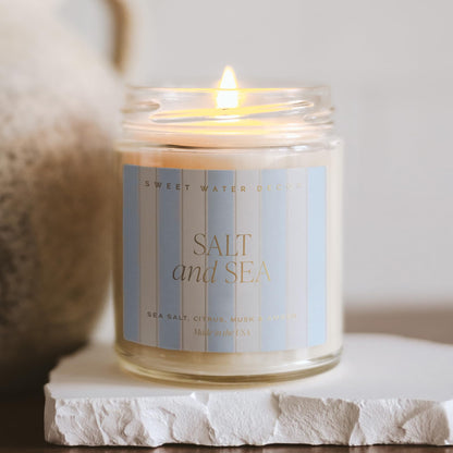 Sweet Water Decor Cashmere & Vanilla Soy Wax Candle, 9oz Clear Glass Jar
