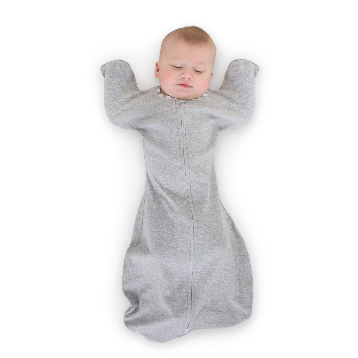 SwaddleDesigns Transitional Swaddle Sack, Cotton, Heathered Gray, 6-9mo