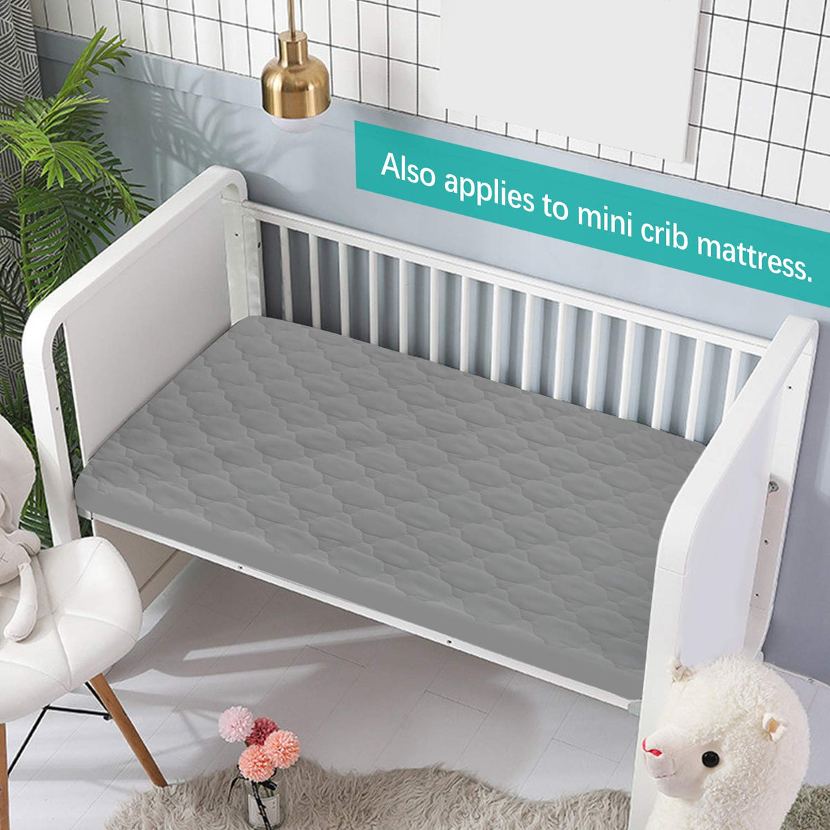 Crib Mattress Protector Sheets Fitted Waterproof Mattress Pad Cover 2 Pack