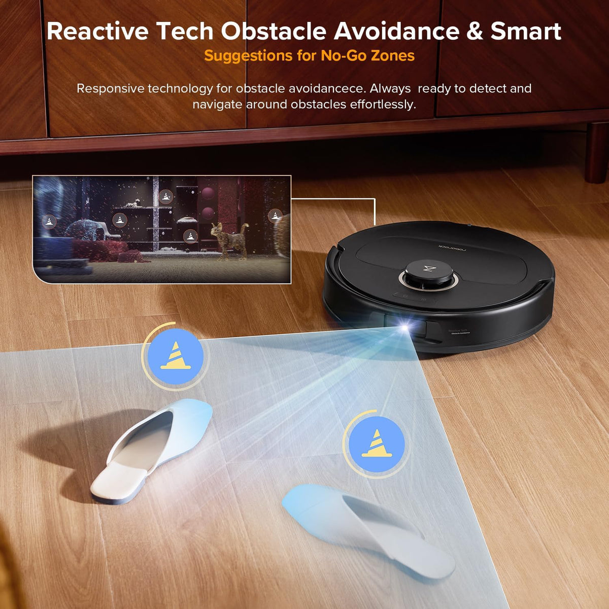 roborock Qrevo S5V Robot Vacuum and Mop, FlexiArm Edge Mopping, 12,000Pa