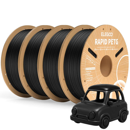 ELEGOO Rapid PETG 3D Printer Filament 1.75mm Black 1KG